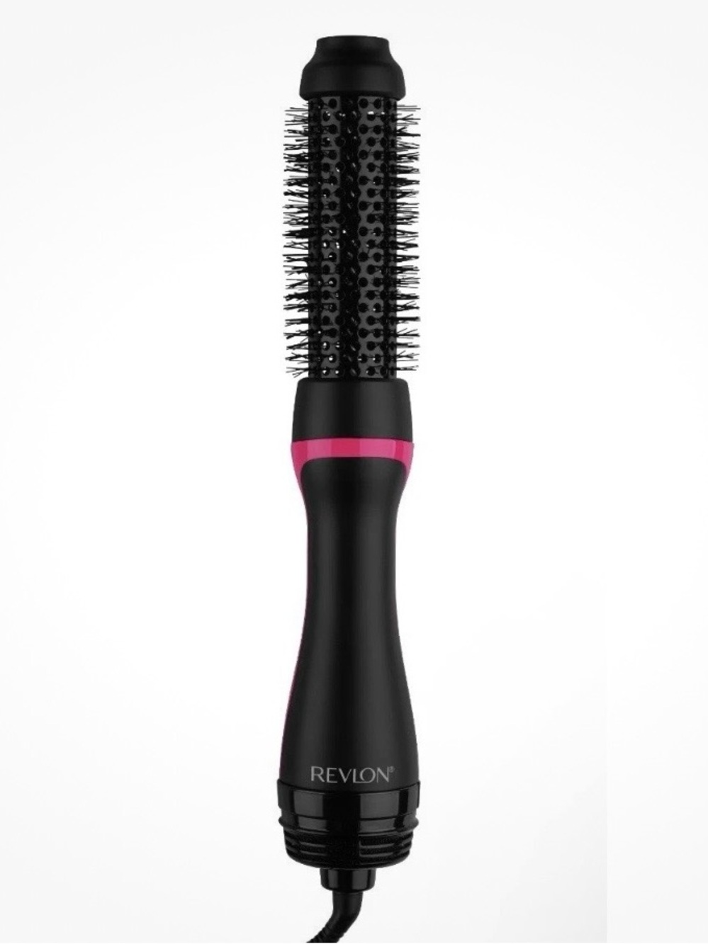 NEW Revlon One Step Root Booster Round Brush Dryer and Styler 1.5" Black & Pink
